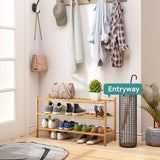 viewcare 3-Tier Long Shoe Rack, Bamboo Wood Shoe Rack for Closet, Entryway & Hallway, Stackable | Beautiful | Functional | Sturdy viewcare