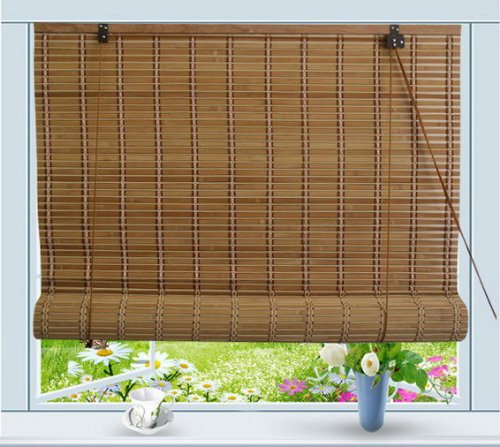 Bamboo Roll Up Window Blind Sun Shade W32" x H72"