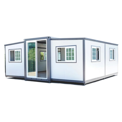 BOVONO Prefabricated Tiny Home, Mobile Prefab House with Lockable Door and Window, Outdoor Storage Shed with Restroom & Cabinet, Perfect for Hotel, Kiosk, Booth(19 x 20FT) - WoodArtSupply