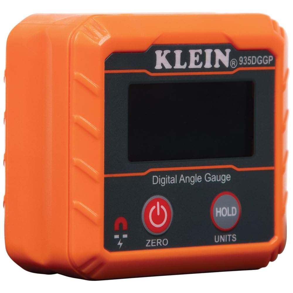 Klein Tools 935DGGP Angle Finder, Digital Gauge with Strong Magnetic Base, Converts Between Degrees, Percent Grade, in/Ft, mm/m Klein Tools