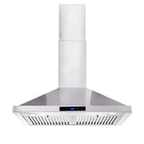 Tieasy Wall Mount Range Hood 30 inch Kitchen Hood 700 CFM with Ducted/Ductless Convertible Duct, Touch Control, Permanent Filters, Stainless Steel, 3 Speed Exhaust Fan, LED Light Tieasy