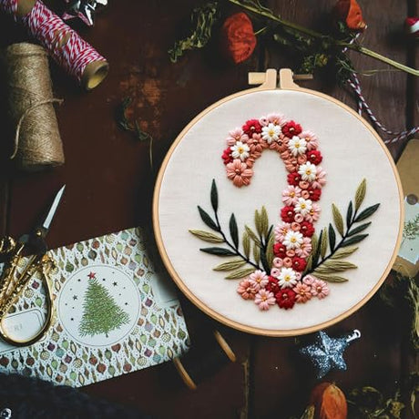 Smart-Feather 3 Sets Holiday Embroidery kit for Beginners, Hand Embroidery Kits for Adults with Hoop, DIY Art Project Craft Kit (Season) Smart-Feather