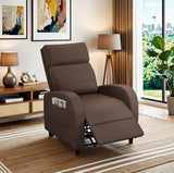 Homall Recliner Chair, Recliner Sofa for Adults, Recliners Home Theater Seating with Lumbar Support, Reclining Sofa Chair for Living Room (Fabric, Brown)