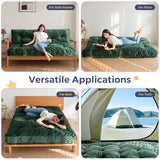 MAXYOYO 6" Futon Mattress Full Size, Velvet Thick Futons Sofa Couch Bed, Versatile Floor Mattress for Adults (Frame Not Included), Green MAXYOYO