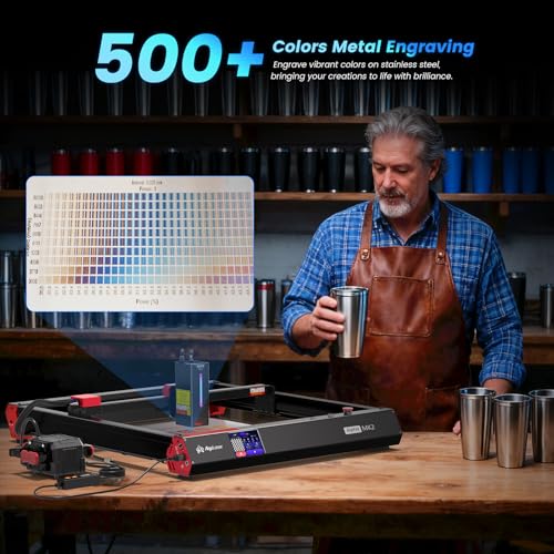 Algolaser 40000mW Laser Engraver Machine - Laser Cutter/Engraver with Air Assist Kit - Laser Engraving Machine with 3.5" Smart Touchscreen & AlgoOS System,Laser Engraver for Metal,Wood,Acrylic AlgoLaser