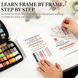 Embroidery Stitch Book Kit for Adults & DIY Craft Lovers,Portable Embroidery Kit for Beginners Enthusiasts,Includes Guide to 106 Patterns with Tools & Tutorials and 86-Piece Sewing Tool Kit(1 Set)