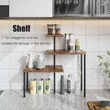 Dazioter Countertop Organizer Organization 3 Tier Kitchen Corner Shelves Adjustable Spice Storage Rack for Bathroom Coffee Area Over Sink (Black) Dazioter