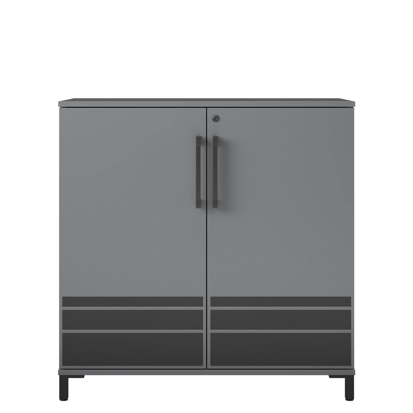 SystemBuild Evolution Shelby Garage Base Cabinet 2 Door, Graphite - WoodArtSupply