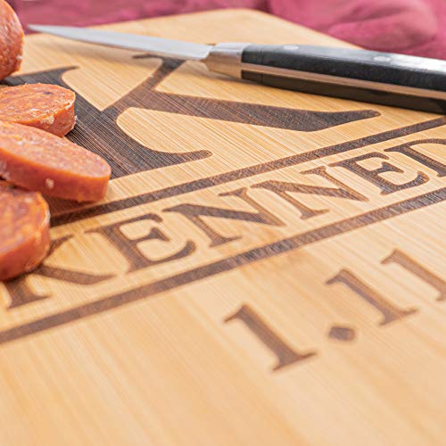 Custom Catch Personalized Cutting Board Wedding Gift - Durable Bamboo (Monogram) - WoodArtSupply