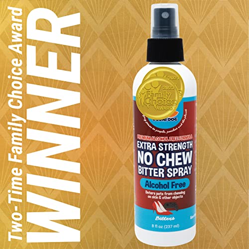 Bodhi Dog New Bitter 2 in 1 No Chew & Hot Spot Spray | Natural Anti-Chew Remedy Better Than Bitter Apple | Safe on Skin, Wounds and Most Surfaces | Made in USA (Alcohol Free, 8 Fl Oz) Bodhi Dog