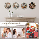 WHQLANG 4 Sets Owl Embroidery Kit, 8.1" Hoops, Embroidery Kit for Beginners to Advanced, Cross Stitch Kits,Inchlude Water Soluble Pattern, Needles,Threads, Template Tools