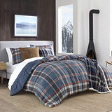 Eddie Bauer - Twin Comforter Set, Reversible Down Alt Bedding with Matching Sham, Oeko-Tex Certified, Dorm Essentials (Shasta Lake Navy) Eddie Bauer