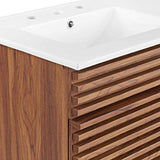 Modway Render 48" Double Sink Bathroom Vanity Cabinet in Walnut White Modway
