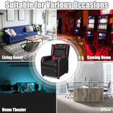 Goplus Massage Gaming Recliner Chair, Racing Style PU Leather Single Recliner Sofa with Footrest, Adjustable Modern Living Room Recliners, Ergonomic Home Theater Recliner Seat (Red)