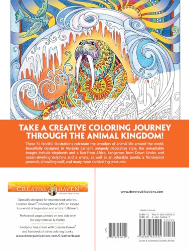 Creative Haven Wondrous Wildlife Coloring Book; Journey through Nature and the Great Outdoors; Lions, Tigers, Bears And More! (Adult Coloring Books: Animals) Dover Publications