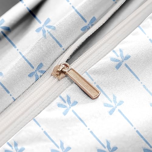 Bildenly Comforter Set Full Size White - Blue Bow Quilt Bedding Set 3 Pieces, Comforter Set Full, Soft & Lightweight Comforter(79‘’ x 90‘’) for Girl All Season & 2 Pillow Cases(30‘’x20‘’) Bildenly