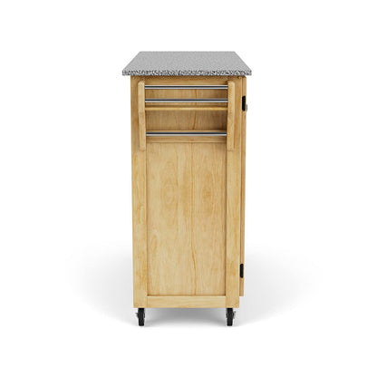 Create-a-Cart Natural 2 Door Kitchen Cart with Salt and Pepper Granite Top and Home Styles - WoodArtSupply