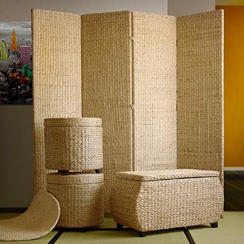 Oriental Furniture Rush Grass Storage Box - Natural Red Lantern