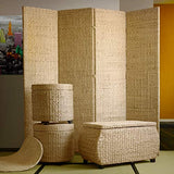 Oriental Furniture Rush Grass Storage Box - Natural Red Lantern