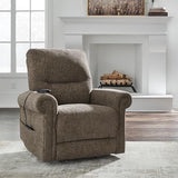 Signature Design by Ashley Aureta Classic Stain Resistant Power Lift Recliner with Side Pocket, Heat and Massage, Dark Brown Signature Design by Ashley