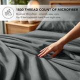 Deconovo Queen Sheet Set–4Piece Brushed Microfiber Bedding with Deep 16 inch Pocket,Soft & Durable Sheets,All‑Around Elastic Fitted,Machine Washable–1 Flat,1 Fitted,2 Pillowcases,Grey Deconovo