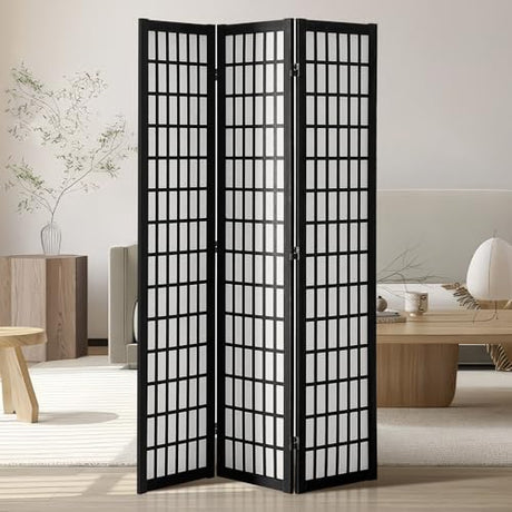 VEVOR Room Divider, 3 Panel Japanese Room Divider, Wood Folding Privacy Screen Indoor, Japanese Partition Dividers Portable Decoration Screens, for Room Separation Home Office Restaurant & Bedroom VEVOR