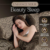 Martex Elegance 3-Piece Satin Sheets - Twin Size Luxury Hotel Quality Set - Leopard Print, Silky Soft & Smooth Martex