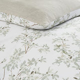 Laura Ashley Home - Queen Duvet Cover Set, Cotton Reversible Bedding with Matching Shams, Medium Weight Bedding for All Seasons (Lindy Green, Queen) Laura Ashley