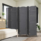 HOMCOM Room Divider, 6 Panel Folding Privacy Screen, 5.6' Tall Freestanding Wall Partition for Home Office, Bedroom, Charcoal Gray HOMCOM