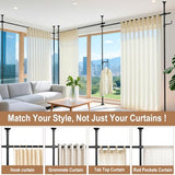 Seamless Room Divider Curtain Rod - No Drilling Space Partition Adjustable Privacy Separator 4-10ft(H) 32-80inch(W) Heavy Duty Temporary Wall Divider Floor to Ceiling Tension Rod, Black SIBRAD