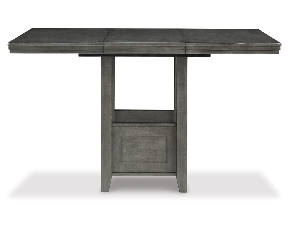 Signature Design by Ashley Hallanden Modern Farmhouse Counter Height Dining Room Extension Table, Dark Gray Signature Design by Ashley