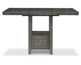 Signature Design by Ashley Hallanden Modern Farmhouse Counter Height Dining Room Extension Table, Dark Gray Signature Design by Ashley