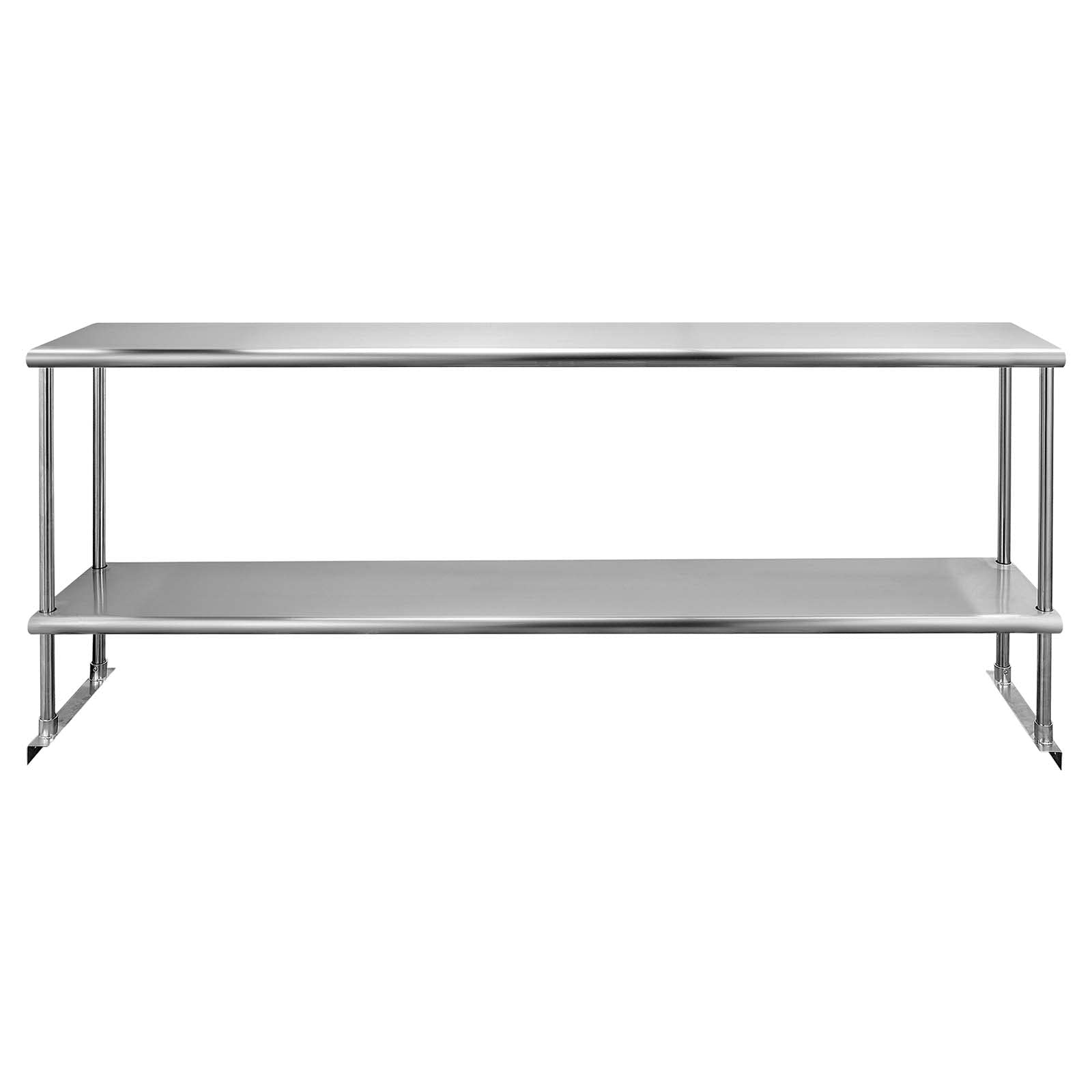 Profeeshaw Stainless Steel Overshelf for Prep & Work Table 12” x 72” NSF Commercial Adjustable Double Shelf 2 Tier for Restaurant, Bar, Utility Room, - WoodArtSupply