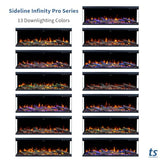 Touchstone Sideline Infinity Pro 3-Sided Smart 60" WiFi-Enabled Electric Fireplace - 80046 - Built-in - 6 Realistic Flame Colors- 13-Color Down Lighting- Crackle Sound- 1,500W Heater Touchstone