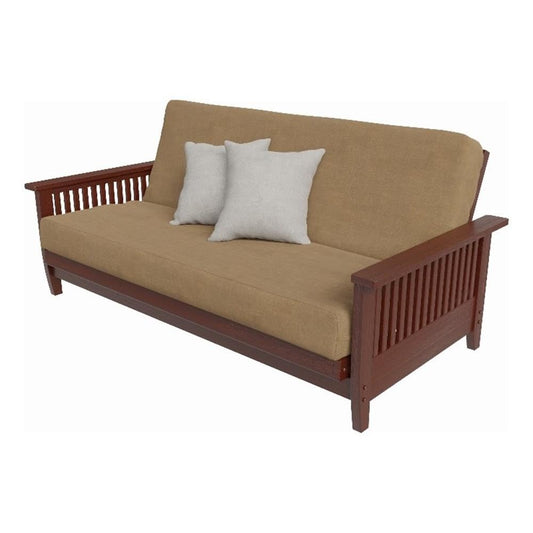 Strata Furniture The Denali All Wood Futon Frame in Warm Cherry Color