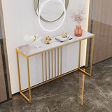 Wisfor Sintered Stone Entryway Console Table: White Marble Tabletop Long Table with Golden Frame - Narrow Side Table Behind Sofa for Hallway Foyer, 47x12x31 inch Wisfor