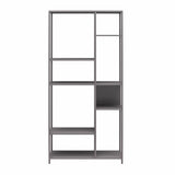 6-Tier Metal Bookcase & Room Divider, 72.83" Tall Narrow Bookshelf for Small Spaces, Open Shelf Storage Unit for Living Room, Office, Bedroom, Industrial Gray WoodArtSupply