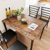 Garvee 5-Piece Kitchen Dining Room Table Chair Set for Small Space, Indoor Modern Dinette Set for 4, Square Dinner Table Set for Dinette, Breakfast (Retro Brown) Garvee