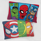 Jay Franco Marvel Super Hero Adventures Double Team 1 Pack Pillowcase - Double-Sided Kids Super Soft Bedding - Features The Avengers Jay Franco