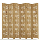 Casaphoria 6 Panels Room Divider, Folding Screen Room Divider with Snowflake Pattern for Home Office, Restaurant and Bedroom, Paulownia Wood, 95" W x 67" H (Natural) Casaphoria