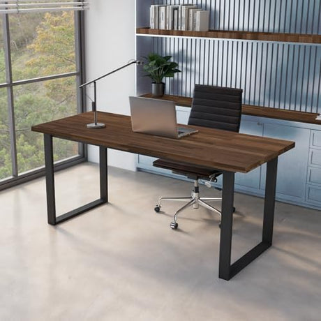 Howizz 60 x 25 in. Solid Wood Table Top, Dark Walnut Stained Acacia Desktop for Standing Desk/Office Tabletop/Countertop, 0.7in. Thick Howizz