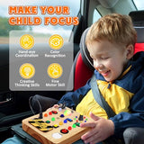 TINTECUSA Busy Board with LED Light, Wooden Sensory Toys for Toddler, Montessori Music Toy for Airplane, Travel Activity Educational Learning Autism Toys, Birthday Boys Girls Gifts TINTECUSA