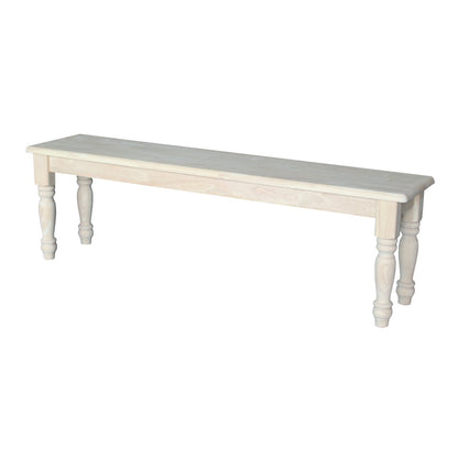 IC International Concepts International Concepts Farmhouse Bench, Unfinished - WoodArtSupply