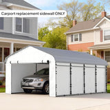 Outsunny Carport Replacement Sidewall Panels Set of 4 for 10' x 15' Carports, UPF50+ Waterproof PE Tarp Replacement Side Wall Cover with Zipper Door, Top Cover and Frame Not Included, White Outsunny
