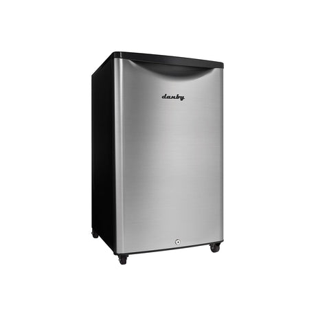 Danby DAR044A6BSLDBO 4.4 Cu.Ft. Outdoor Mini Fridge, IPX4-Rated Stainless Steel Look All Refrigerator for Patio, Cabana, Pool Bar, E-Star Rated, Spotless Steel Danby