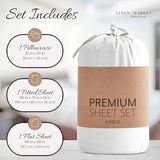 Linen Market Brushed Microfiber Twin Sheet Set 3 Piece – Oeko-TEX Certified Ultra Soft & Wrinkle-Free - 16" Deep Pocket Sheets - Easy Care Twin Size - White Linen Market