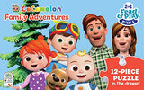 CoComelon Board Book and 12 Large Piece Jigsaw Puzzle for Preschoolers and Toddlers Ages 2+ ; JJ's Family Adventures: (Read, Play & Learn) Cottage Door Press