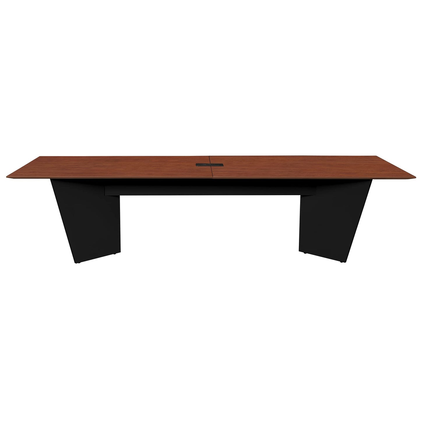 Array 120" Conference Table with Power Data Grommet- Cherry/Black - WoodArtSupply