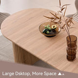 Lecafur HL 70.8" Oval Dining Table for 4 6 Person, Modern Farmhouse Kitchen Dinner Table for Breakfast Dining Receiption Room (Only Table), Natural Lecafur HL