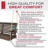 Amish Casual Heavy Duty 800 Lb Roll Back Treated Porch Swing with Hanging Ropes and Cupholders (5 Foot, Semi-Solid Black Stain) Amish Casual